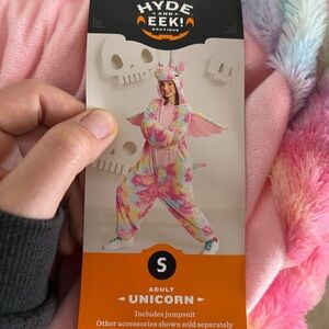 Adult size small full unicorn jumpsuit costume NEW